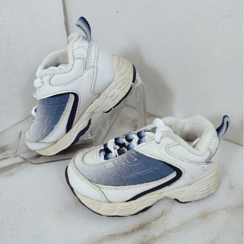 Cross Trekkers Smart Fit Baby Infant Blue White Lace Up Sneakers, Sz 6.5